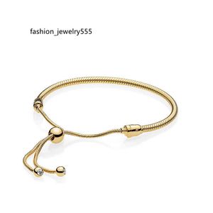 Braceletas Charm Gold de 18k Braceletas chapadas en la mano para Pandora 925 Pulsera de plata esterlina para mujeres con caja de regalo original envío gratis