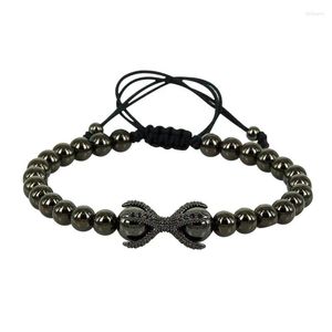 Bracelets porte-bonheur 1PC Anil Arjandas mode Bracelet pavé réglage CZ perle tressage hommes macramé fil ZZB-64