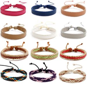 Pulseras con dijes, 1 pieza, estilo bohemio, cuerda tejida, amistad, cuero PU, joyería étnica hecha a mano para mujeres y hombres, regalos