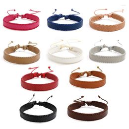 Pulseras de encanto 1 unid moda hecha a mano tejido colorido cuero de pu para mujeres regalo de accesorios de joyería para hombres