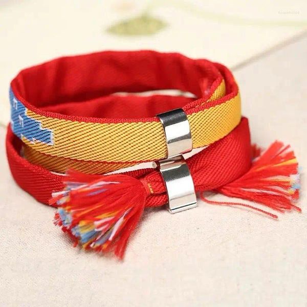 Pulseras con dijes 1 pieza Joyería de cómics japoneses Cosplay Kumihimo Amante hecho a mano Amistad Su nombre Pulsera Cinta Cabello Suerte