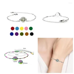 Bracelets de charme 1PC / lot 12 mm Bracet de chaîne de locket en argent en argent Diffuseur Huile essentielle 316L Bijoux en acier inoxydable 10pads gratuits