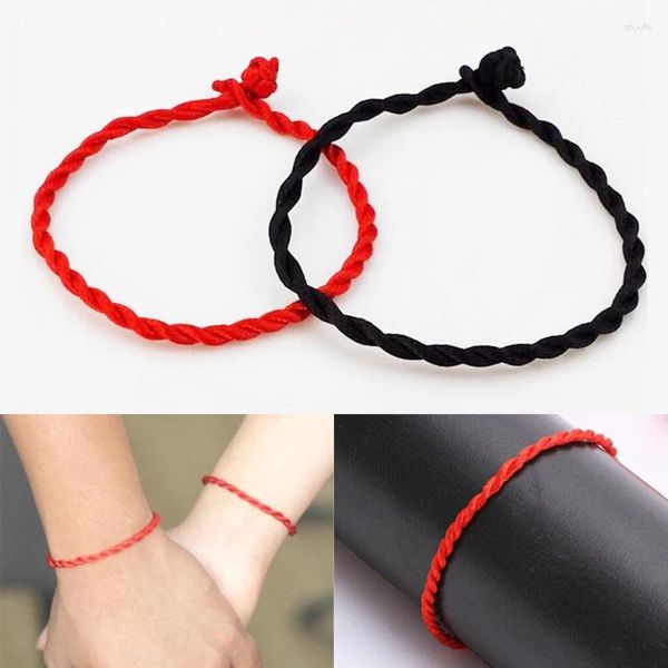 Pulseras de encanto 1 unid Lucky Red Thread String Pulsera para mujeres Hombres Charms Weave Cuerda Brazaletes Amistad Pareja Joyería Regalos