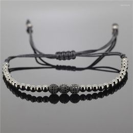 Bracelets de charme 1pc hommes Anil Arjandas bijoux 6mm pavé réglage CZ Bead24K 4mm perles en laiton tressage macramé bracelet325n