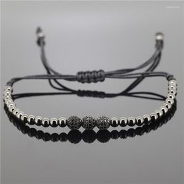 Bracelets de charme 1pc hommes Anil Arjandas bijoux 6mm pavé réglage CZ Bead24K 4mm perles en laiton tressage macramé bracelet203W