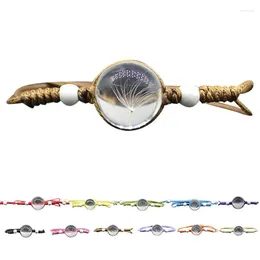 Bracelets de charme 1pc Bracelet de corde réglable naturel pissenlit décor pendentif pour femmes filles bijoux accessoires