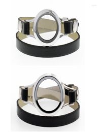 Charm Bracelets 1pc Wrap Bracelet Locket con Heirloom Face PU Leather 18 Colors Can Choose Fawn229791130