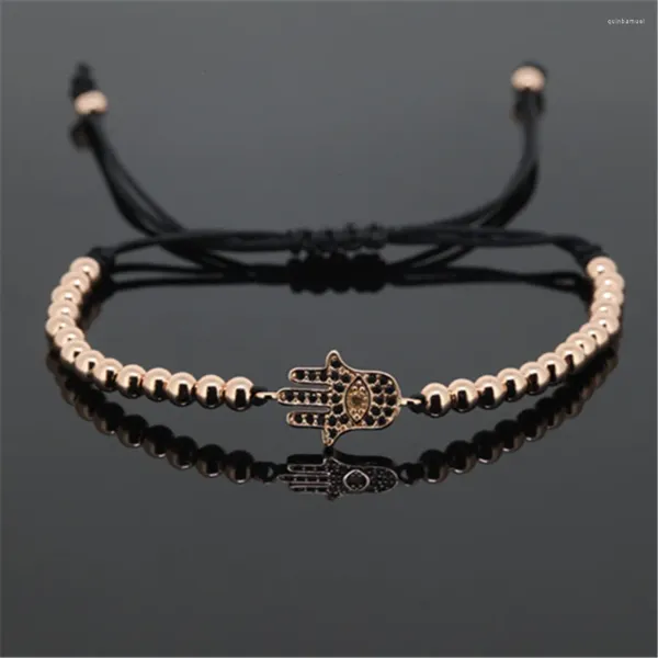 Bracelets de charme 1pcs Marque Anil Arjandas Bracelet pour hommes Micro Pave Connecteur à main Bridage Macramé 4mm 24k Femmes