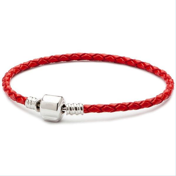 Bracelets De Charme 1 Pcs Bracelet En Cuir Noir Chaîne Rouge Fit Pour Pandora Bracelet Femmes Enfants Cadeau Drop Delivery 2022 Bijoux Bracelets Dhbfq