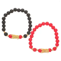 Bracelets de charme 2 pcs Dragon Bracelet perlé correspondant couple chinois bracelet bijoux pour adolescentes filles alliage trucs miss