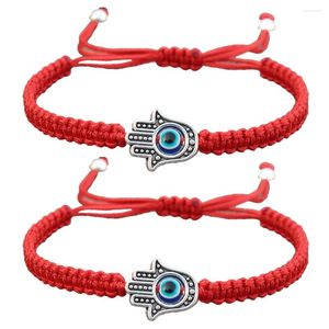 Bracelets de charme 2 pcs Bracelet pour les yeux Bleu Protection Amulette Tressé Alliage Amoureux