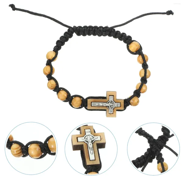 Bracelets Charm 2 PCS Rosario Men Bautismo de decoración de muñeca con cuentas Regalos para invitados Hombre