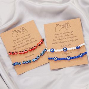 Bracelets Charm 2 PC/Set Pareja Turca Turca de Beads Evil Ocho Rope for Women Friendship joyas hechas a mano Deliv Dhuce Dhuce
