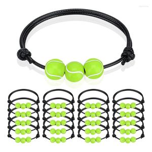 Pulseras con dijes 20 PCS Cuentas de pelota de tenis Pulseras ajustables para adolescentes Regalos del equipo deportivo Favores