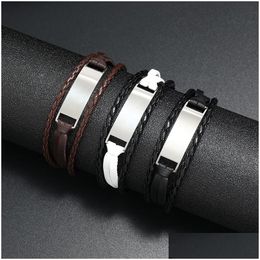 Charm Armbanden 2021 Nieuwe Stijl Handgeweven Mtilayer Combinatie Accessoire Heren Lederen Armband Mode Man Sieraden Groothandel Drop Deli Dhca0