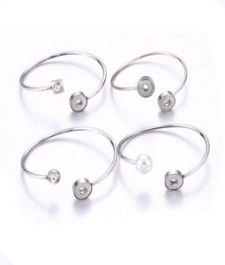 Bracelets de charme 2022 EST Bracelet Snap Fit 12 mm Bouton Jewelry Real Indexless Steel Cuff Crystal Unisexe DIY Cadeaux1788969