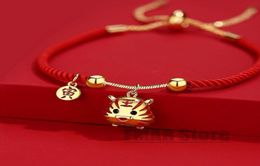 Bracelets de charme 2022 Lucky Chinese Année Tiger Rope Red String Red Handmade Couple Bracelet Gift Bijoux Réglable ethnic7075638
