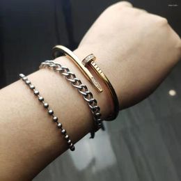 Bracelets de charme 2022 Pas d'allergique Skin Solid Titanium Chain Husband and Wife Gift