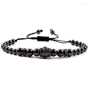 Bracelets porte-bonheur 2022 Vintage Tube rond couronne Bracelet hommes réglable Royal tressé macramé perle pour bijoux cadeau