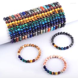 Charmarmbanden 2023 7 Chakra Tiger Eye Bracelet voor mannen Vrouwen Boheemse esthetische sieraden Yoga Meditatie Genezing angst Pulsera