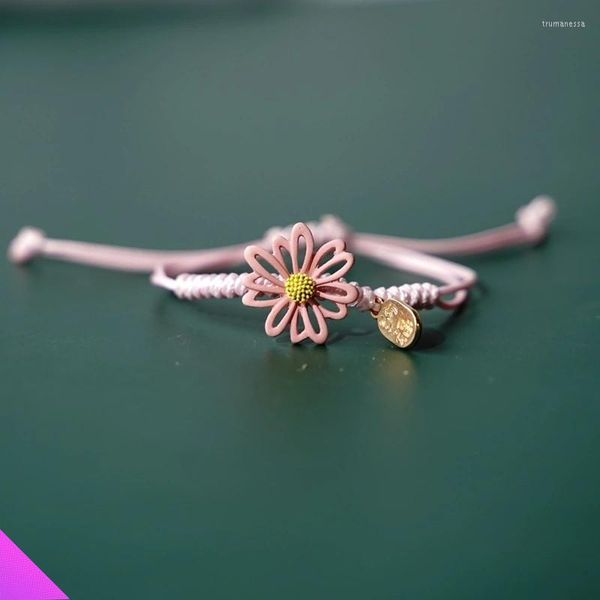 Pulseras con dijes 2023 Hermosa pulsera de flores huecas Dulce chica romántica Cuerda de cera 10 estilos Ventas directas de fábrica