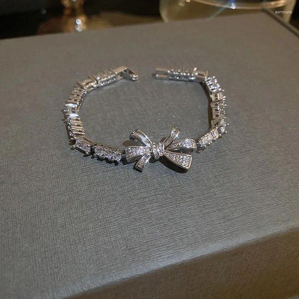 Pulseras de encanto 2023 Pulsera de arco de lujo romano de moda redondo brazalete de plata esterlina para mujeres joyería de regalo de aniversario al por mayor