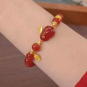 Bracelets de charme 2023 Style chinois bénédiction élastique perlé bracelet de perles pour femmes fille animaux bijoux cadeaux