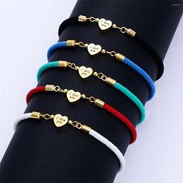 Charm Armbanden 2023 Diy Liefde Hart Beginletter Adjsutable Armband Paar Kleurrijke Touw Voor Vrouwen Accessoires Sieraden Gift