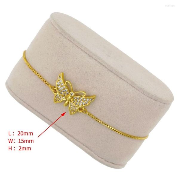 Charm Bracelets 2023 Est Designer Fashion Gold Plated Cubic Zircon Butterfly Slim Link Pulsera