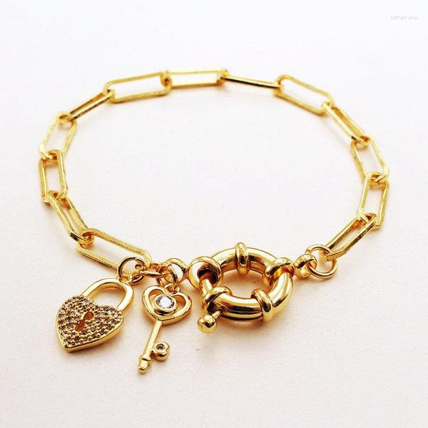 Pulseras de encanto 2023 Moda Cubic Zircon Heart Key Star para niñas Joyería creativa