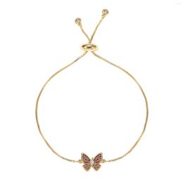 Bracelets de charme 2023 Bijoux de mode Cristal Papillon réglable pour femmes Cuivre Cuff Pulseras