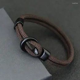 Bracelets de charme 2023 Mode Corde Bracelet Hommes Double Couche Camping En Plein Air Braclet Homme Accessoires Survie Paracord Braslet Cadeau Pour Lui