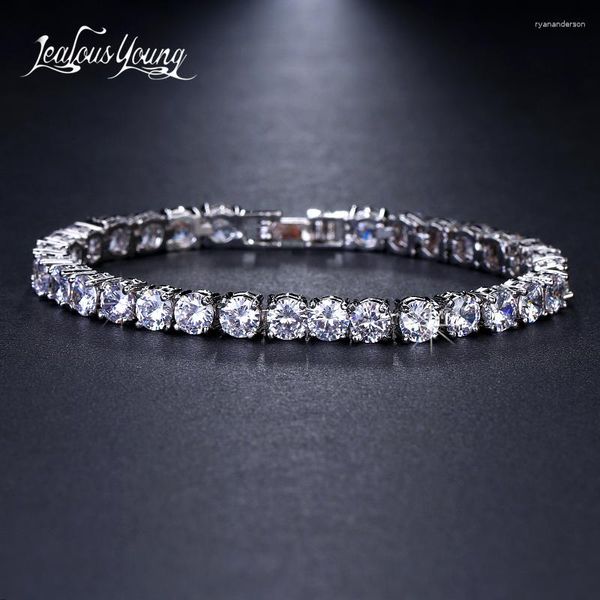 Bracelets porte-bonheur 2023 mode rond Zircon bracelets pour femmes couleur argent avec cristal clair amitié Bracelet cadeaux