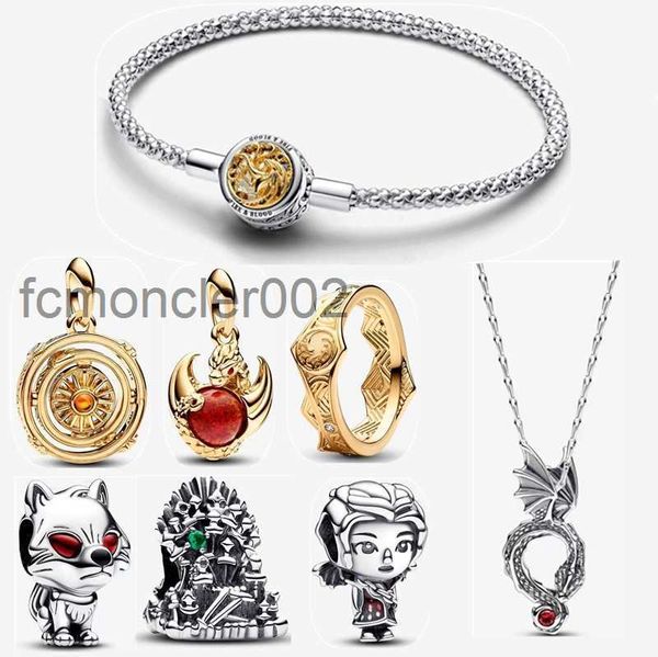 Bracelets Charm 2023 Halloween Nuevo diseñador para mujeres joyas de bricolaje Fit Pandoras Parring Gold Ring Game Glass Collar de vidrio VCDH