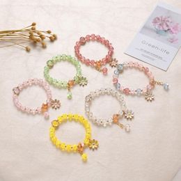 Bracelets de charme 2023 Joli bracelet de marguerite perlé coloré chaîne de brassard d'été mignon fête de mariage amitié cadeau bijoux