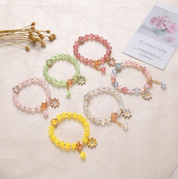 Bracelets de charme 2023 Joli bracelet de marguerite perlé coloré chaîne de brassard d'été mignon fête de mariage amitié cadeau bijoux