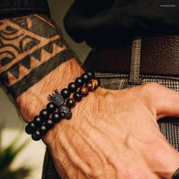 Bracelets de charme 2023 Bracelet pour hommes Bracelet Fashion Volcanique Ensemble de pierres Hip-hop Net Ental Elastic quotidien
