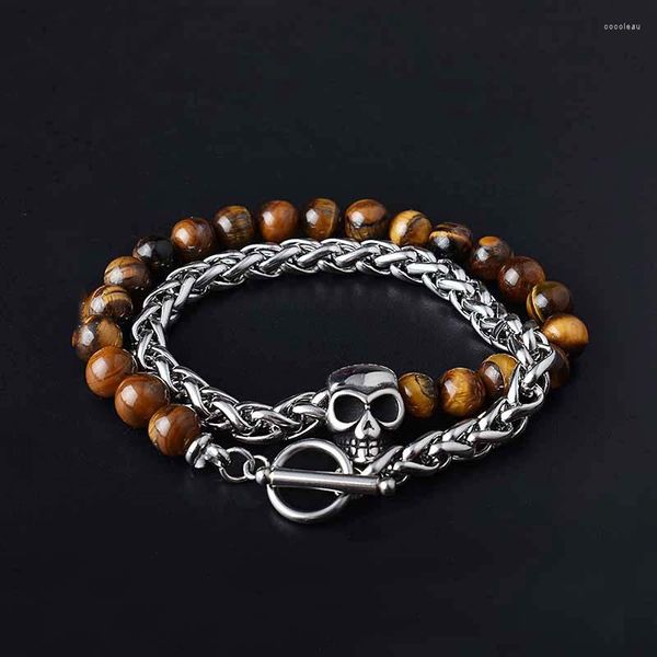 Bracelets porte-bonheur 2023 crâne chaîne hommes Bracelet métal usine sortie accessoires luxe bijoux fête cadeau