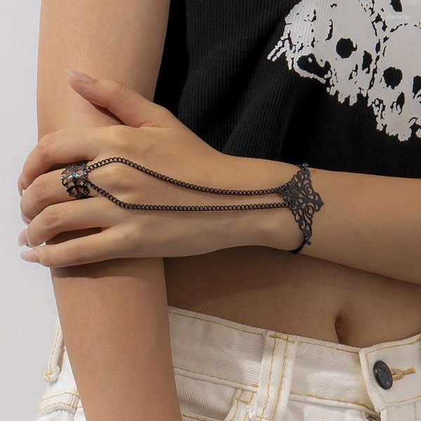 Bracelets porte-bonheur 2023 Vintage doigt poignet chaînes anneaux pour femmes filles danseur reliant main harnais Bracelet bijoux esthétiques