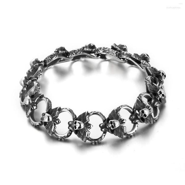 Bracelets de charme 2023 Grossiste Punk Skull Ghost Link Chain Bracelet Hommes