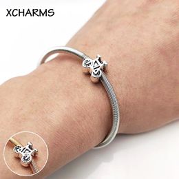 Charm Armbanden 2024 Fiets Kralen Metalen Elastische Armband Diy Handgemaakte Geluk Voor Vrouwen Mode-sieraden