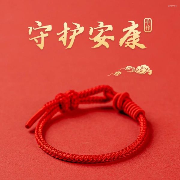 Bracelets de charme 2024 Bracelet d'animal zodiaque chinois Bracelet A réglable Lucky Red String For Women Birthday Gifts Protection Bijoux