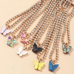 Bracelets de charme 2024 Chaîne de griffe Bracelet Crystal Shiny Crystal For Women Butterfly Drop Charms on the Leg Fashion Jewelry Gift