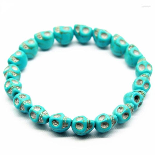 Braceletas Charm 2024 Buda europeo Men cráneo India Labradorita 8 mm Beads de luz de piedra natural para joyas hechas a mano