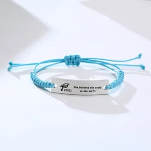 Bracelets de charme 2024 Bracelet inspirant cadeau Giftable A réglable en acier inoxydable incurvé qu'elle croyait pourrait ainsi