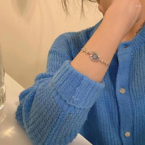 Bracelets de charme 2024 Bracelet d'espace d'opale élégant coréen pour femmes Girs délicat zircon Starlight Bangles Party Bijoux Gifts Crystal