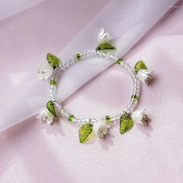 Bracelets de charme 2024 Lily de la vallée Bracelet de perles de riz Femme en gros INS Tempérament All-Match Hipster