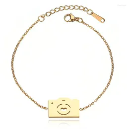 Bracelets de charme 2024 Belle caméra Modèle Bracelet de chaîne en acier inoxydable Pulseira féminina pour les femmes de fiançailles aux amateurs de femmes