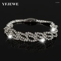 Bracelets de charme 2024 Crystal de luxe pour femmes couleurs argentées Bangles Bijoux de mariage de mariée