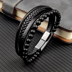 Braceletas Charm 2024 Pulsera de piedra natural para hombres de acero inoxidable de lujo Regalo de navidad de charcos magnetes de alta calidad
